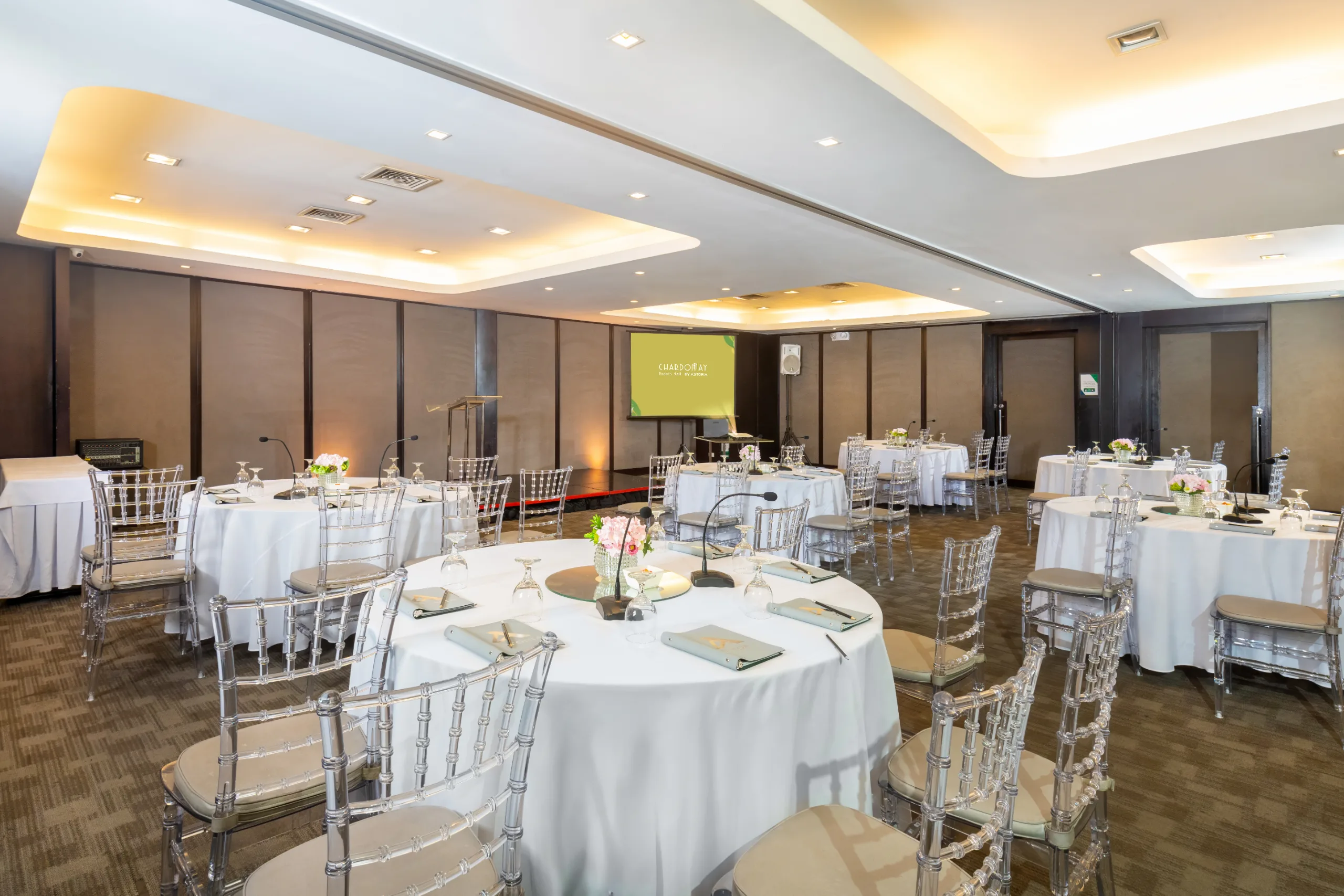 Banquet tables and chairs for events
